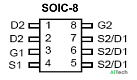 Микросхема AO4926 N-Channel MOSFET 30V 7.3A SOIC8