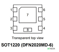 Микросхема PMPB20EN N-Channel MOSFET 30V 10.4A DFN2020MD-6