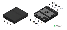 Микросхема MDU5593SVRH Dual N-Channel MOSFET 30V 34A/40A POWERDFN56