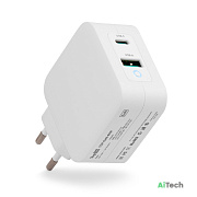 Блок питания TopON GaN 65W Type-C PD, PPS, USB QC Белый TOP-GaN-65W