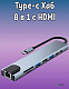 Переходник концентратор Hub Type-c USB HDMI Type-C LAN - фото