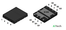 Микросхема MDU5593SVRH Dual N-Channel MOSFET 30V 34A/40A POWERDFN56