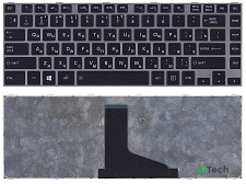 Клавиатура для ноутбука Toshiba C840 L840 M840 P840 черная + серая рамка подсветка p/n: 9Z.N7SSQ.001
